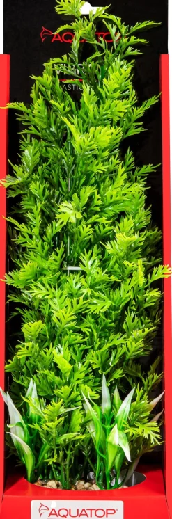 Aquatop Vibrant Wild Plant Boxed Plastic Aquarium Plant - Green - 16