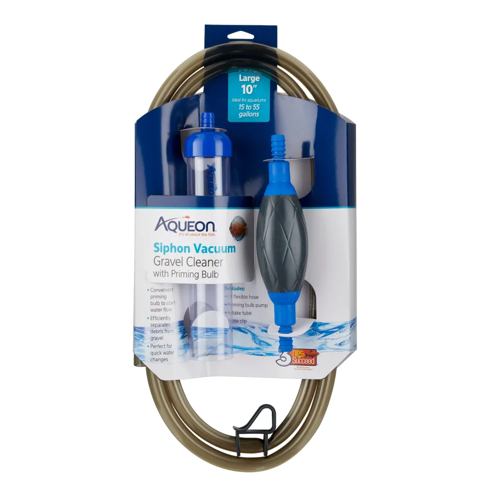 Aqueon Aquarium Siphon Vacuum Gravel Cleaner With Bulb - Large - 10 in