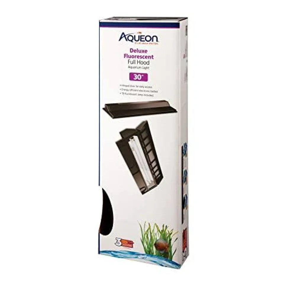 Aqueon Deluxe Full Fluorescent Hood - Black - 30" x 12"