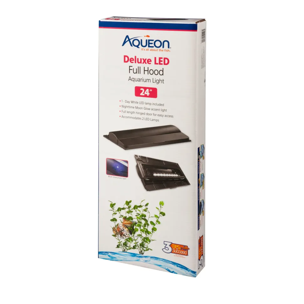 Aqueon LED Deluxe Full Aquarium Hoods - Black - 24 in