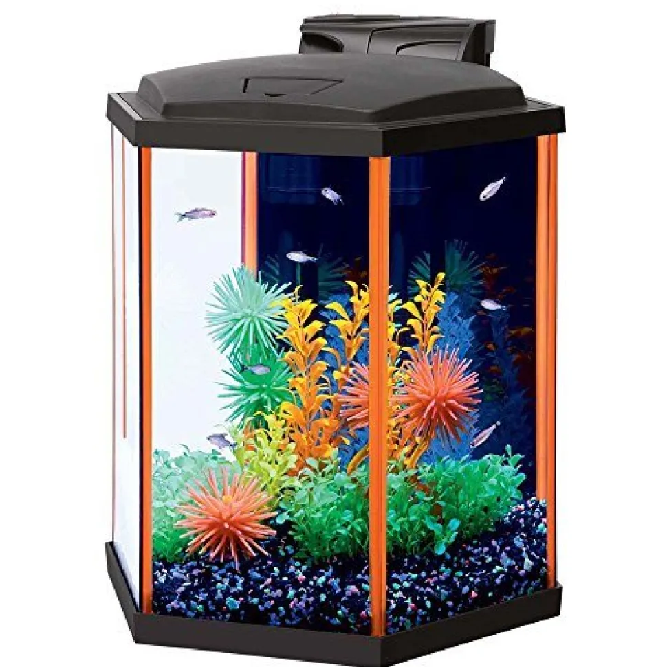 Aqueon NeoGlow LED Aquarium Kit - Hex - Orange - 8 gal