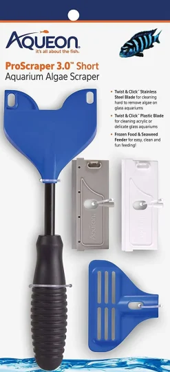 Aqueon ProScraper 3.0 - Short Aquarium Algae Scraper