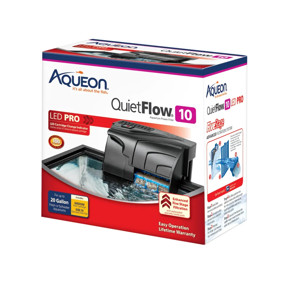 Aqueon QuietFlow LED PRO Aquarium Power Filter - Size 10