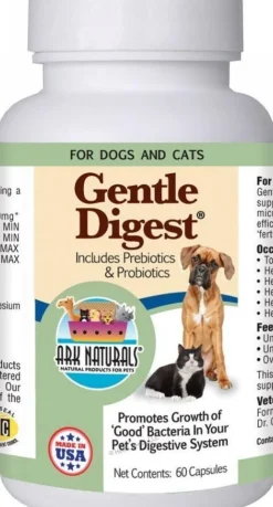 Ark Natural's Gentle Digest Cat and Dog Supplements - 60 Capsule Bottle