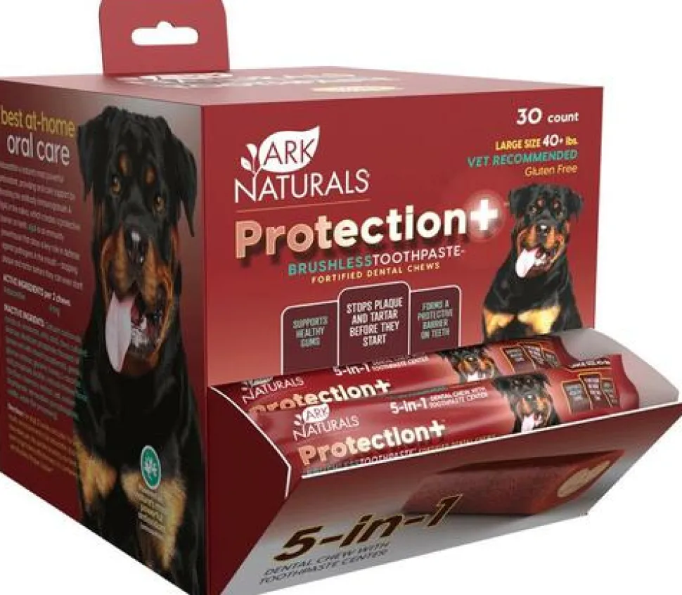 Ark Natural's Protection+ Brushless Toothpaste Singles Medium Cat and Dog Dental Care - 45 ct Counter Display