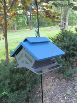 Audubon Chalet Wild Bird Feeder - Blue - 4 Lbs Cap