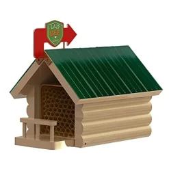 Audubon Lake & Cabin Mason Bee Shelter with Bee Lodge Sign - Green