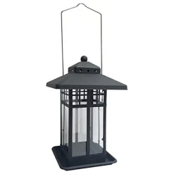 Audubon Mission Metal Lantern Seed Feeder Wild Bird Feeder - Black - 2 Lbs Cap