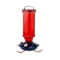 Audubon Patriotic Vintage Glass Hummingbird Feeder - Red/White/Blue - 16 Oz - 6 Pack