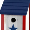 Audubon Patriotic Wooden Wren Wild Bird House - Red/White/Blue