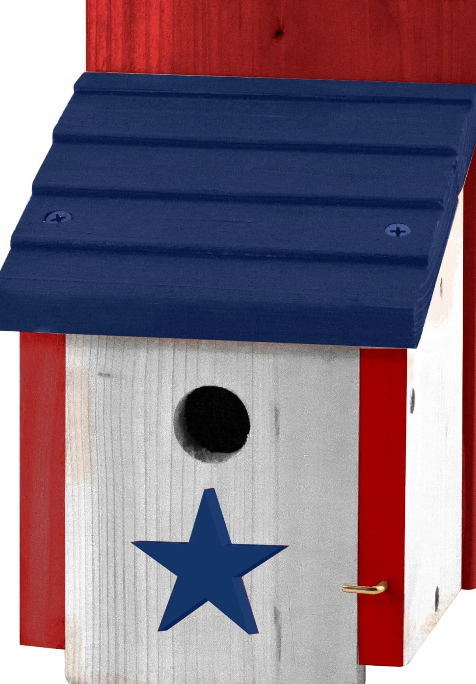 Audubon Patriotic Wooden Wren Wild Bird House - Red/White/Blue