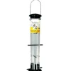 Audubon Plastic 8-Port Finch Tube Tubed Wild Bird Feeder - Clear and Green - 2 Lbs Cap