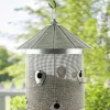 Audubon Rustic Farmhouse Galvanized Silo Combo Wild Bird Feeder - Nickel - 10 Lbs Cap