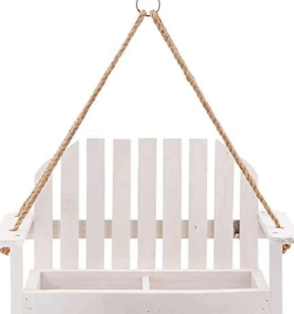 Audubon Rustic Farmhouse Platform Swing Wild Bird Feeder - White - 1 Lb Cap