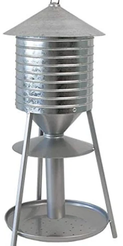 Audubon Rustic Farmhouse Water Tower Feeder with Seed Tray Wild Bird Feeder - Nickel - 2.5 Lbs