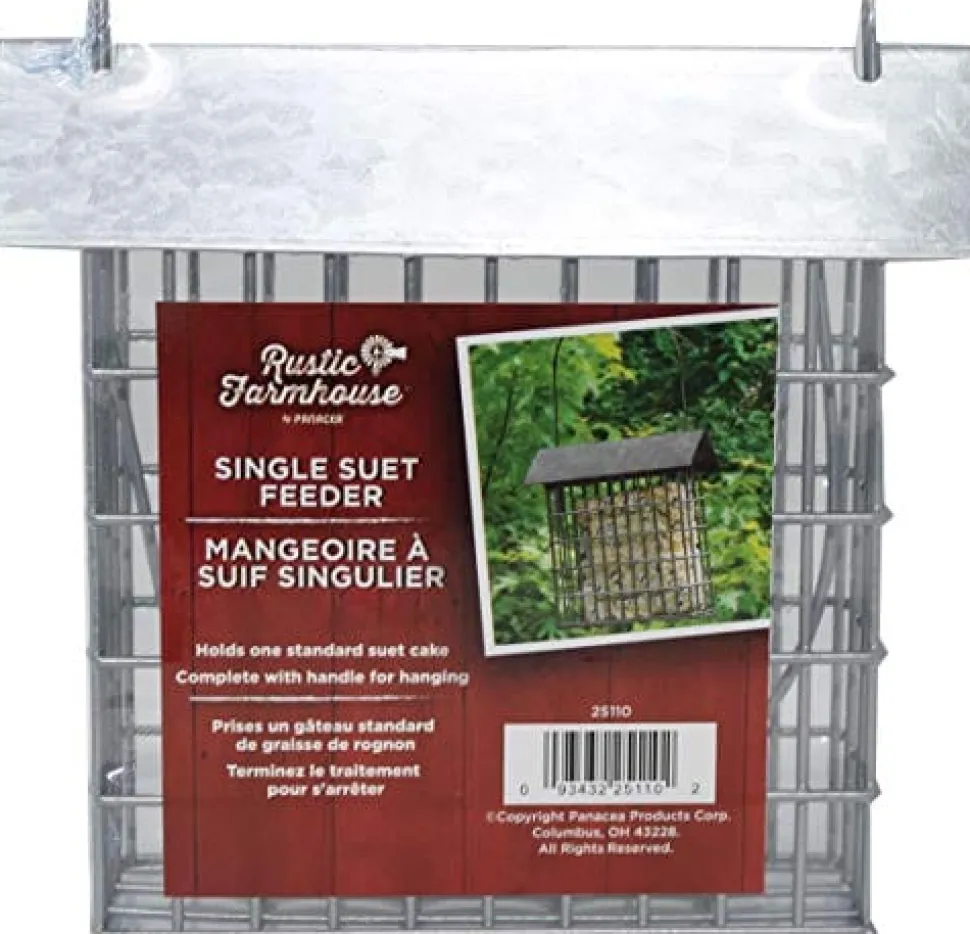 Audubon Rustic Farmhouse Single Suet and Seed Cake Wild Bird Feeder -