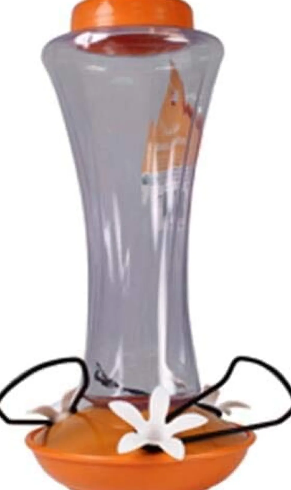 Audubon Trumpet Plastic Oriole Feeder - Clear/Orange - 20 Oz Cap