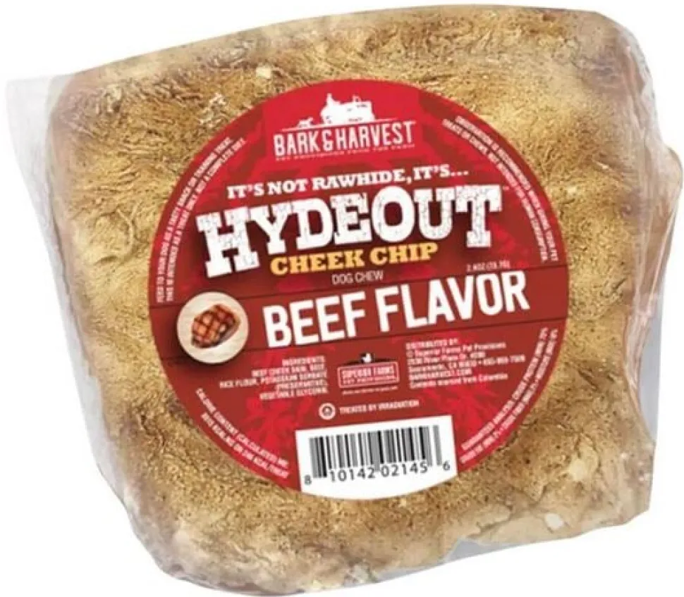 Bark + Harvest by Superior Farms HydeOut Beef Cheek Chips Beef Flavored - 20ct Case Dog Natural Chews - Display Box - Case of 20