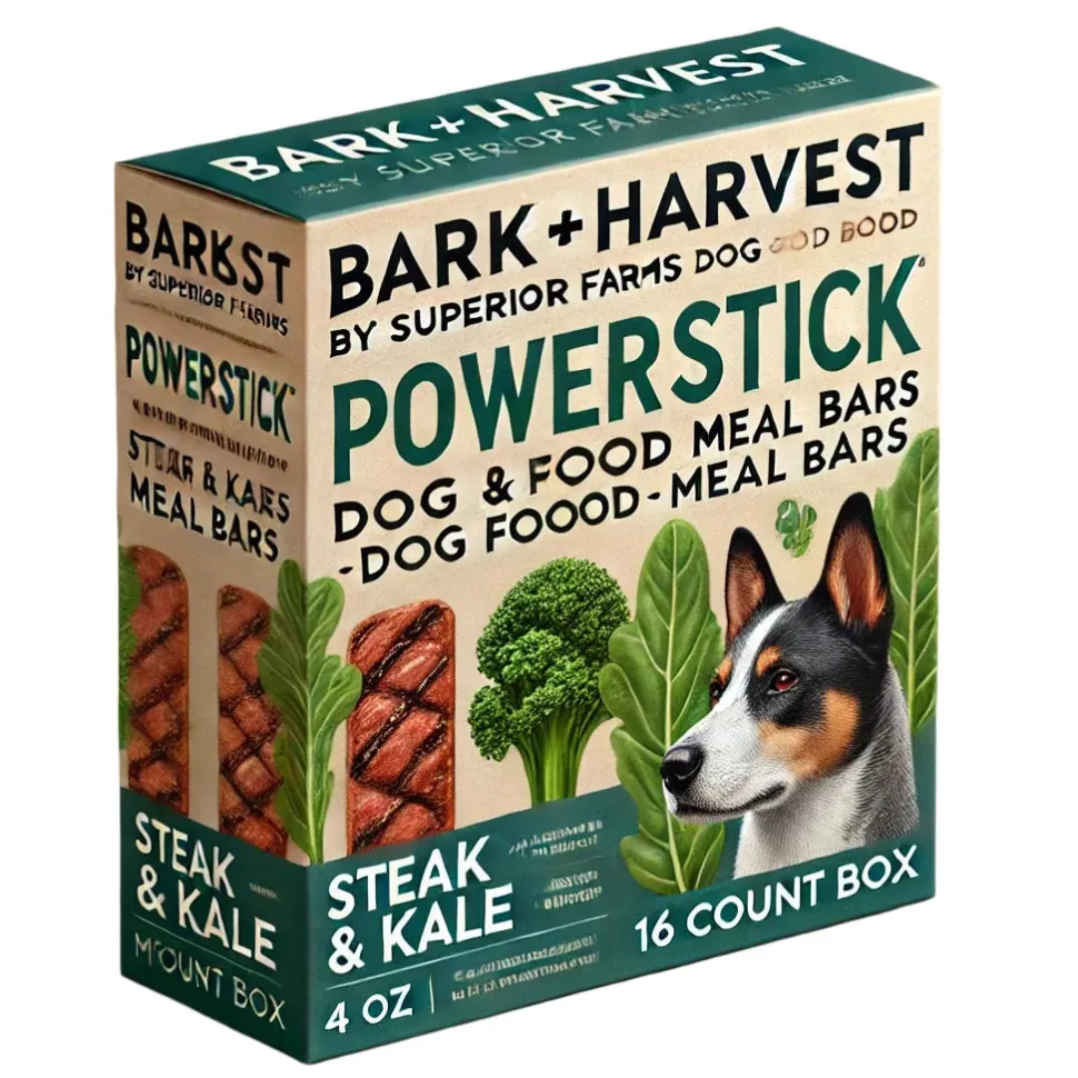 Bark + Harvest by Superior Farms Powerstick™ Steak & Kale Dog Food Meal Bars - 4 Oz - 16 Count Box