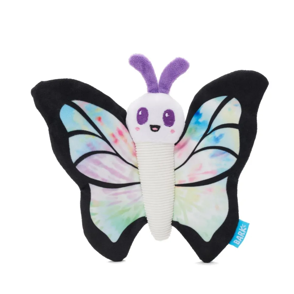 Bark Box Fly High Butterfly Crinkle and Squeaking Plush Dog Toy