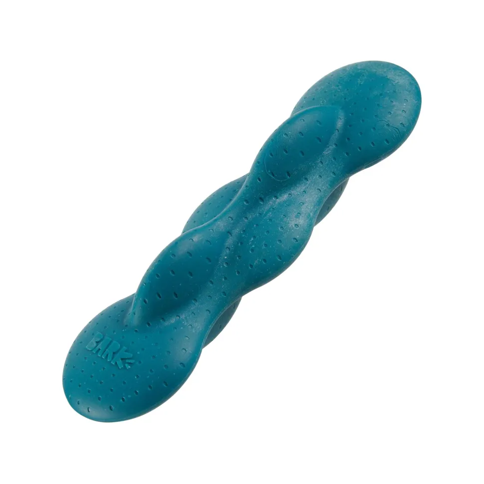 Bark Box Super Chewer Aqua Reef Rod Peanut Butter Scented Rubber Dog Toy
