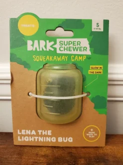 Bark Box Super Chewer Lena the Lighting Bug Glow-in-the-dark Squeaking Rubber Dog Toy