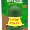Bark Box Super Chewer Squeak-Away Camp Staff Squeak and Rubber Dog Toy