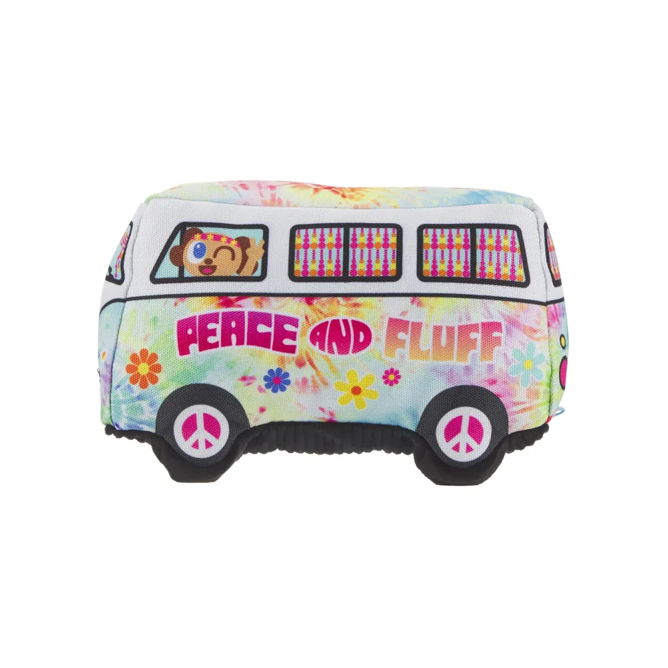 Bark Box Woofswagon Bus Crinkle Squeak and Plush Dog Toy
