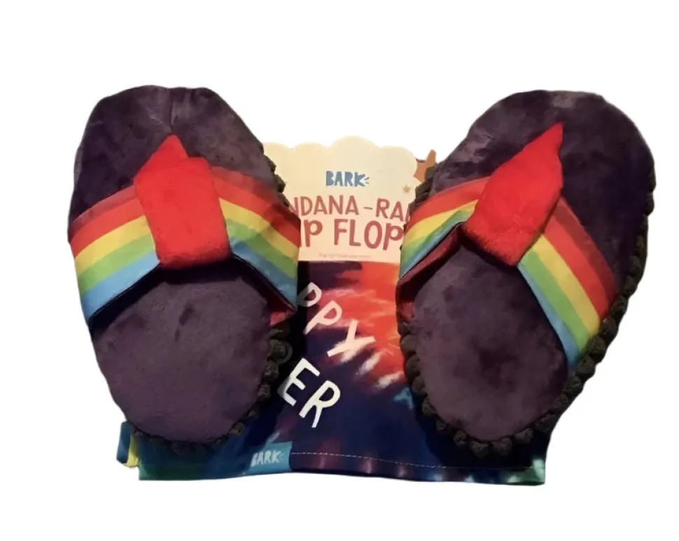 Bark Box Yippy Flops Only Crinkle Squeak and Plush Dog Toy