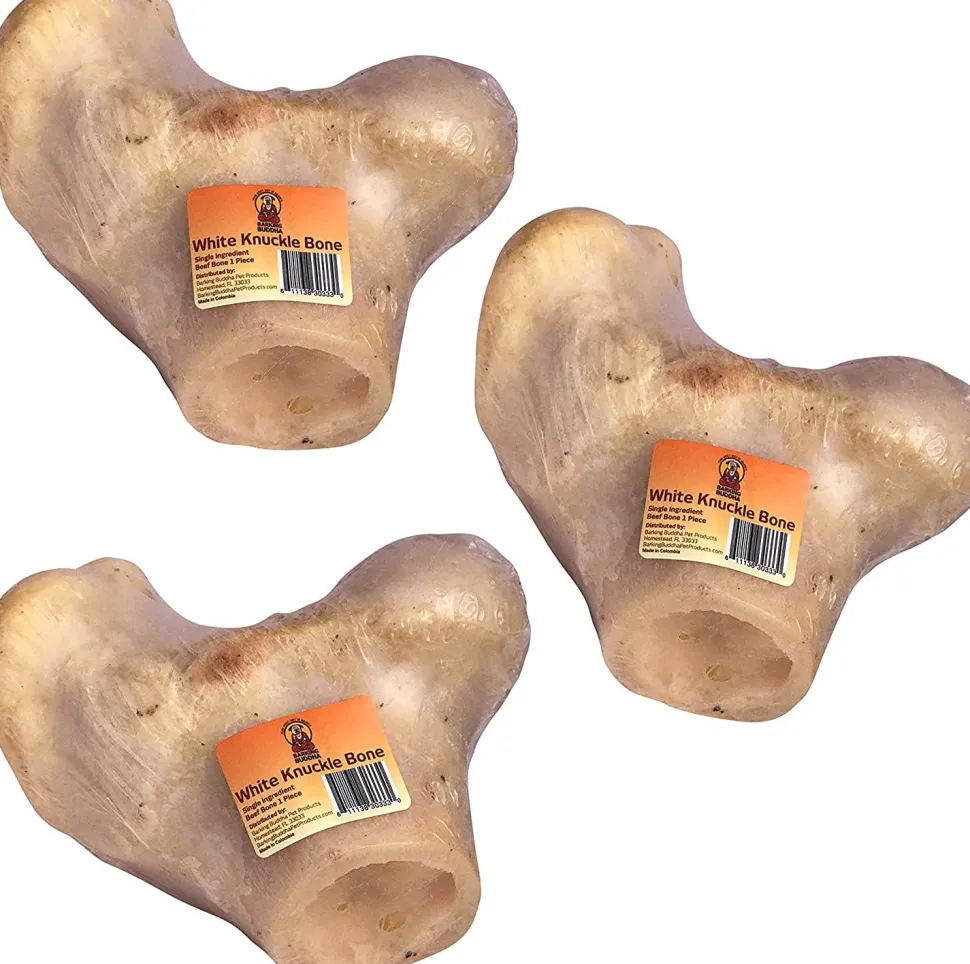 Barking Buddha White Beef Knuckle Bone Natural Dog Chews - 12 Count