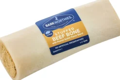 Barkworthies 5"-6" Shin Bone Stuffed with Peanut Butter Blend Dog Chew Treat - 10 ct Case - Case of 1