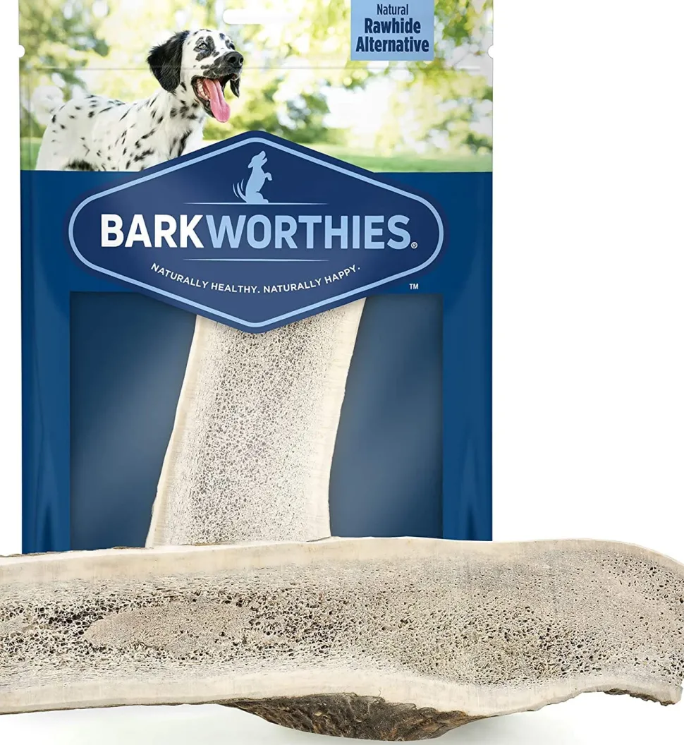 Barkworthies Elk Antler Natural Dog Chews - Small Split - 50 Count