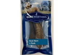 Barkworthies Goat Horn Dog Chew Treat - 3 pack