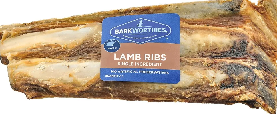 Barkworthies Lamb Ribs Dog Chew Treat - 15 ct Case - Case of 1
