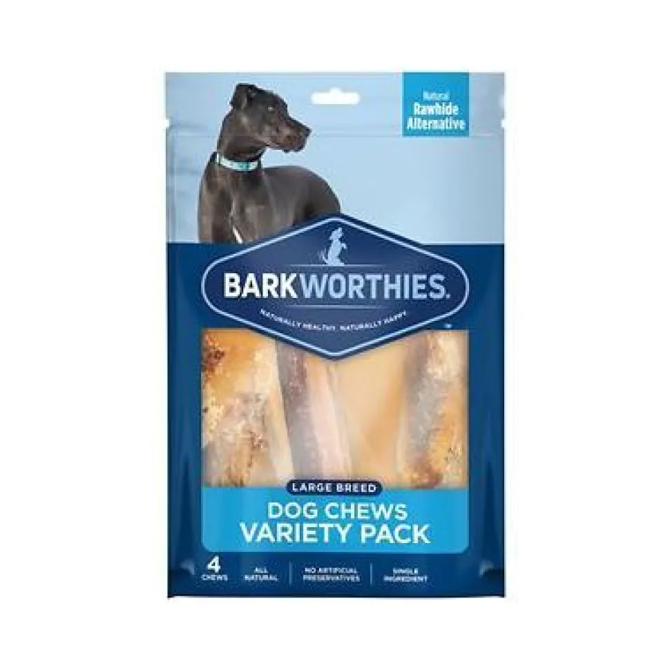 Barkworthies Large Variety Pack Dog Chew Treats -