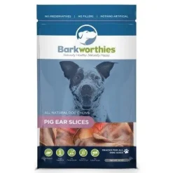 Barkworthies Pig Ear Slice Dog Chew Treat - 12 oz Bag