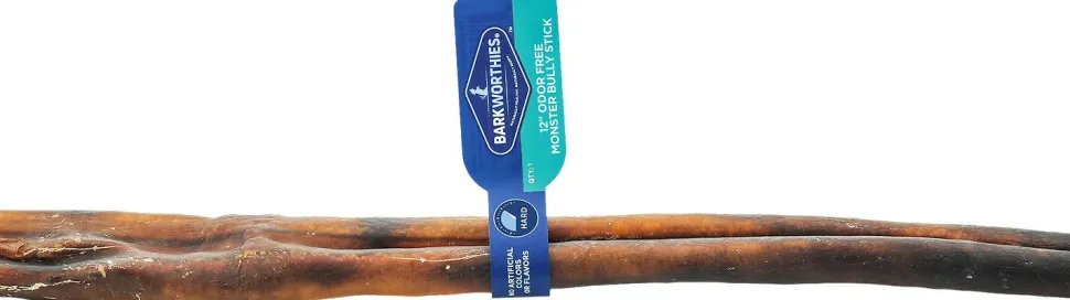 Barkworthies Premium Odor Free Dog Bully Sticks - 12" Monster - 18 ct Case - Case of 1