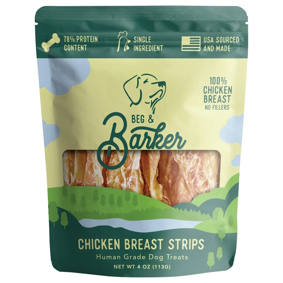 Beg & Barker Strips Chicken Breast Air-Dried Dog Treats - 1 Oz - 12 Pack