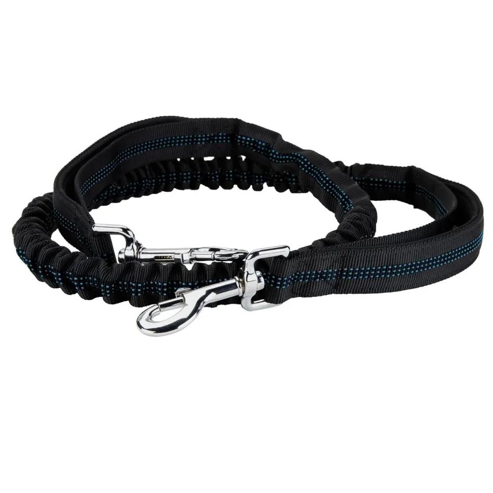 Bella and Max Heavy Bungee Dog Leash - Blue - 49-69" Inches