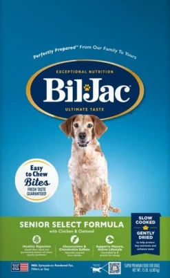 Bil-Jac Chicken and Oatmeal Senior Dry Dog Food - 15 Lbs