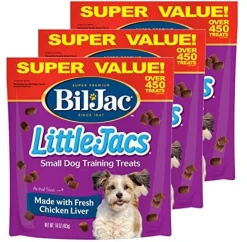 Bil-Jac Little Jacs Training Dog Treats Soft and Chewy Dog Treats - Chicken Liver - 16 Oz - 6 Pack