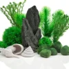 Biorb Aquarium Decoration Plant and Rock Kit - Green - Medium - 30L or 8+ Gallons