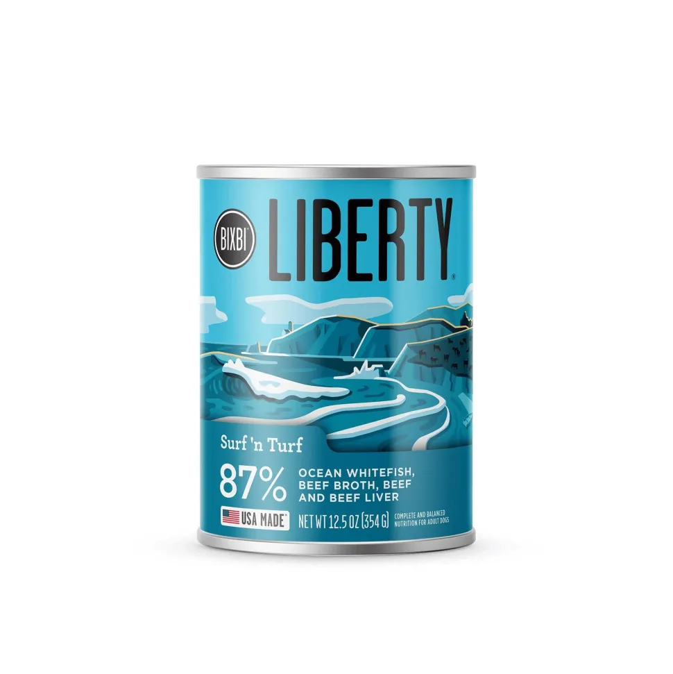 Bixbi Liberty Limited Ingredient Diet Surf and Turf Canned Dog Food - 12.5 Oz - Case of 12
