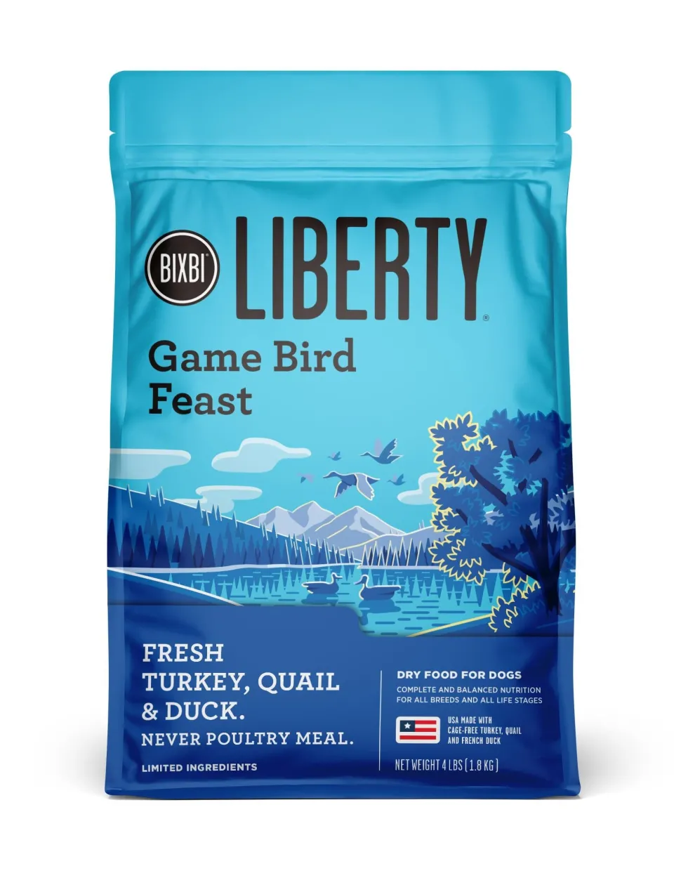 Bixbi Liberty Limited Ingredient Diet Gamebird Feast Recipe with Grains Dry Dog Food - 4 Lbs