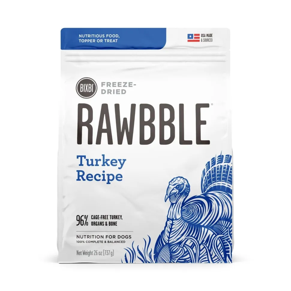 Bixbi Rawbble Turkey Freeze-Dried Dog Food - 26 Oz