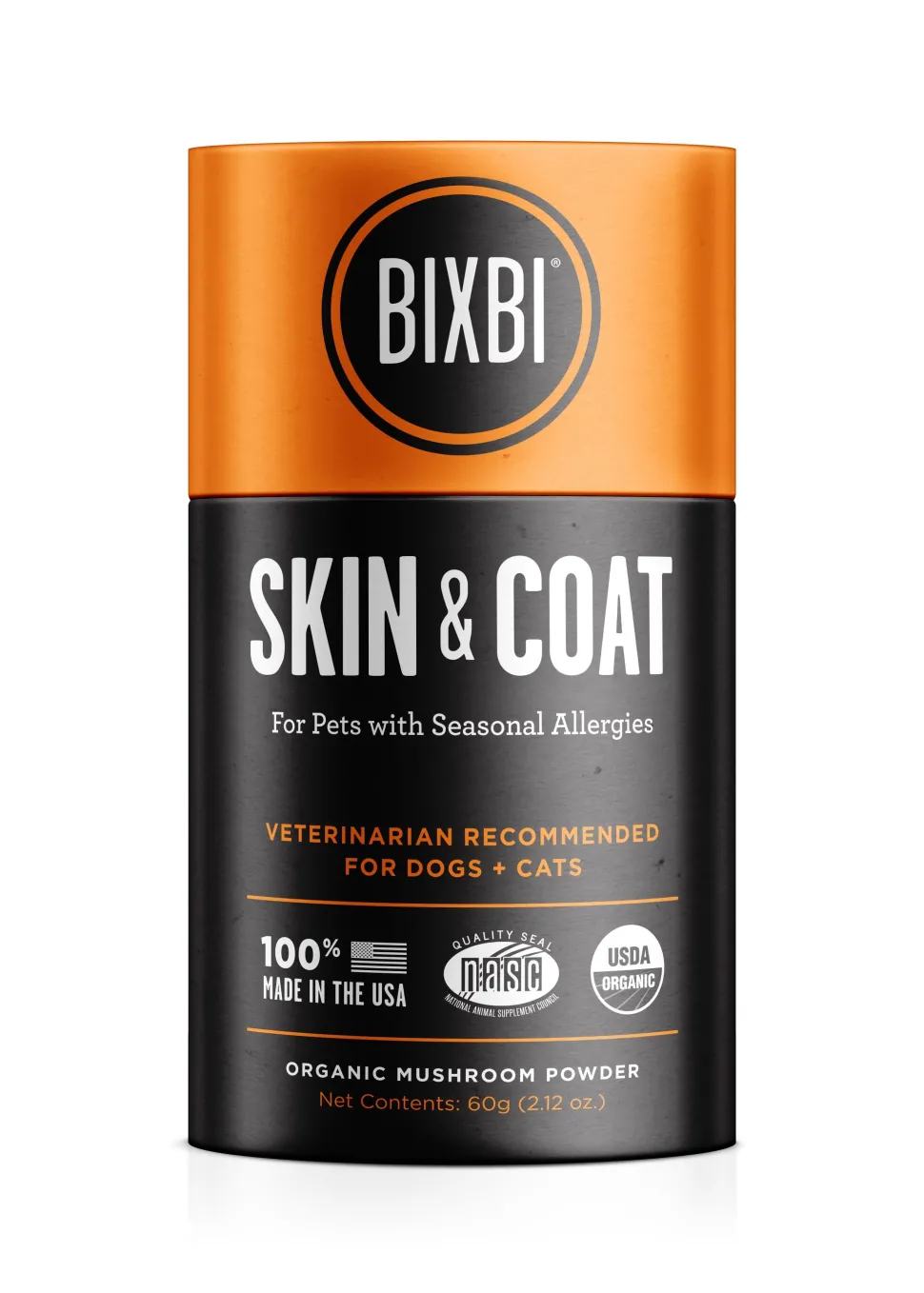 Bixbi Skin and Coat Powder Mushroom Cat and Dog Supplements - 60G