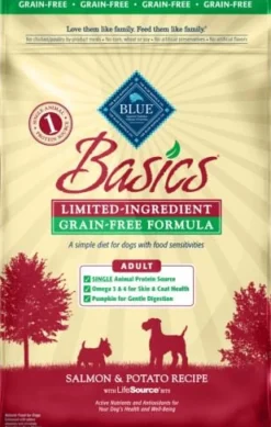 Blue Buffalo Basics Skin and Stomach Adult Grain-Free Salmon Dry Dog Food - 22 Lbs