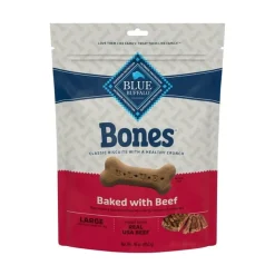 Blue Buffalo Bones Medium Beef Dog Biscuits Treats - 16 Oz
