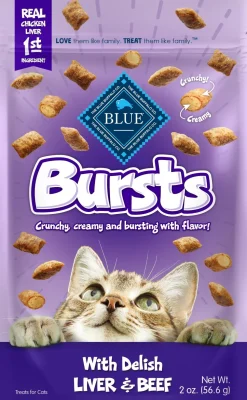 Blue Buffalo Bursts Crunchy and Creamy Liver and Beef Crunchy Cat Treats