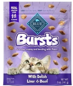 Blue Buffalo Bursts Liver and Beef Soft and Chewy Cat Treats - 5 Oz - 6 Pack